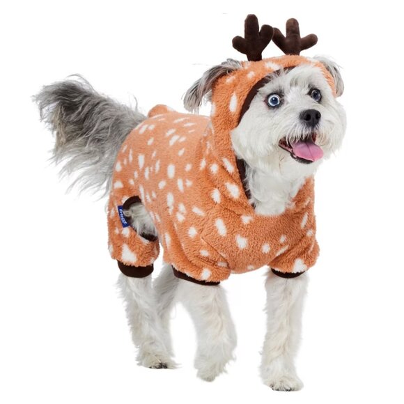 BNWT Plush Fleece Reindeer Holiday Pet Pajamas - Sizes S, M - Picture 2 of 6